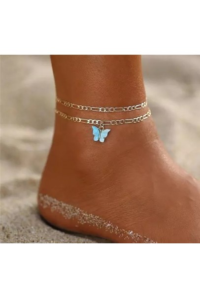 Silver Butterfly Anklet, Silver anklet, Butterfly Anklet